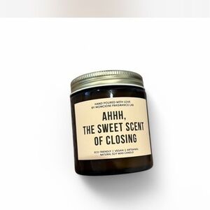 NWB Monciuni 34 OZ Vegan Soy Wax Candle Citrus Sage Real Estate Closing Gift